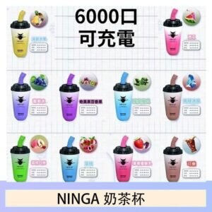 NINGA奶茶杯可充电一次性電子煙6000口